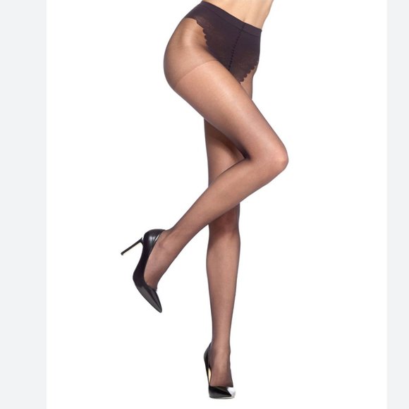 HUE french lace sheers with control top - Picture 1 of 4